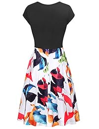 Messic Vestido de verano para mujer, estilo vintage, con bolsillos, estilo casual, para fiestas