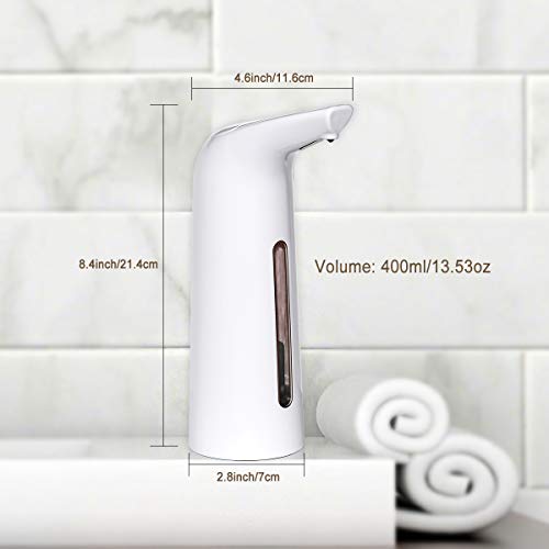 GUKOK Automatic Soap Dispenser, 400ML Touchless Soap Dispenser with Infrared Motion Sensor, Liquid Hands-Free Electric Hand Sanitizer Soap Dispenser for Kitchen, Bathroom, Hotel or Restaurant