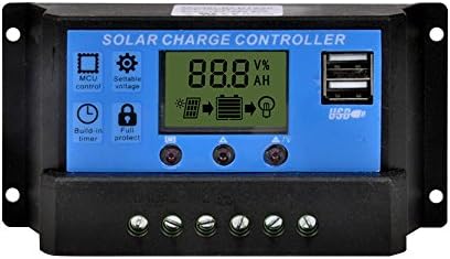 30A NEW VERSION Gaomoo Charge Controller Solar Controller Regulator Intelligent USB Port with Display 12V-24V