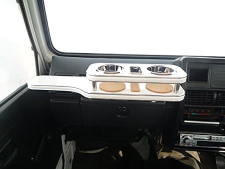 Amazon ｊａ１１ジムニー前期 フロントテーブル ホワイト 携帯ホルダー中央 ホワイトシルバー トレイ 車 バイク