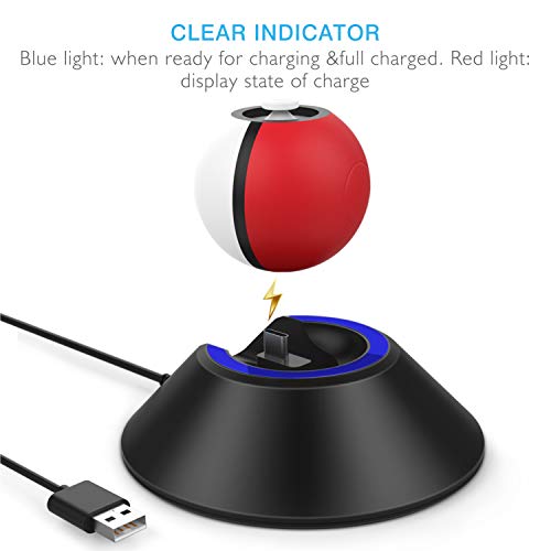 HEYSTOP Charger Stand for Poke Ball Plus Controller, Fast Nintendo Switch Pokeball Plus Charge Station Holder Accessories for Nintendo PokÃ©mon Lets Go Pikachu Eevee Game Controller