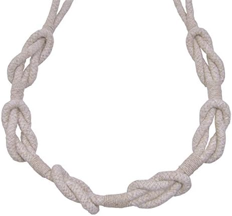 2 X CHAIN LINK REEF KNOT LINEN CREAM BEIGE CURTAIN DRAPE 90CM 35" TIEBACKS HOLD BACKS
