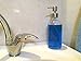 Soap Dispensers Bottles 16 oz w/ Stainless Steel Pump (2 Pack) Empty Refillable Round Clear Glass Pump Bottles, Bathroom & Kitchen Countertop Soap Dispensers, FREE Extra Pump & Magic Sponge included