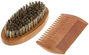 Mustache Beard Brush Comb Set Bristle Brush and Bamboo Comb by Inglorious Fuzz
