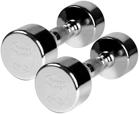 York Barbell Professional Chrome Dumbbell with Ergo Grip (Solid Steel)
