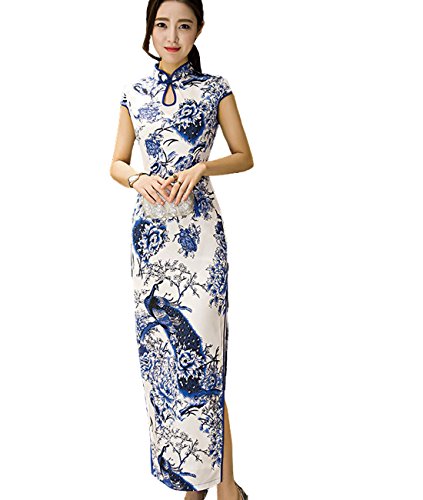 Femirah Women's Long Chinese Style Dress Qipao Cheongsam Party Dress Gown