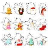 Christmas Cookie Cutters Set, 12 Pieces Stainless