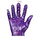 Male Female Massage Tool Soft Flirting Massage Glove Men Ribbed Teasing Gloves (A-Purple)