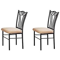 Poundex Shannon Series Dining Chair in Charcoal Iron Finish European Style, Set of 2
