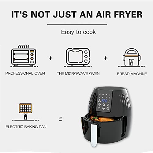 Aurkalri 4.8 Quart Air Fryer with 8in1 Cooking Presets,LED Digital Touchscreen,Recipes And