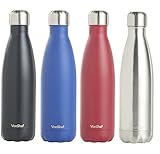 VonShef Double Wall Insulated Stainless Steel Vacuum Water/ Drinks/ Sports Bottle - 100% BPA-Free