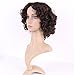 S-noilite Women Medium Short Curly Hair Wig Cosplay Party Costume Heat Resistant Synthetic Natural Fluffy Full Wigs 10inch Dark Brown