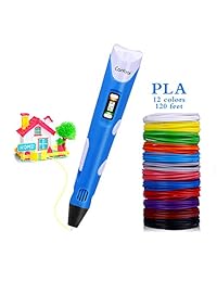 Bolígrafo Canbor 3D, impresión 3D, para dibujo, manualidades, manualidades, para niños, adultos, compatible con filamento de PLA ABS, pantalla LED brillante y segura, color azul, S