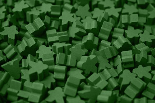 25 Green Carcassonne Mini Meeples (12mm)