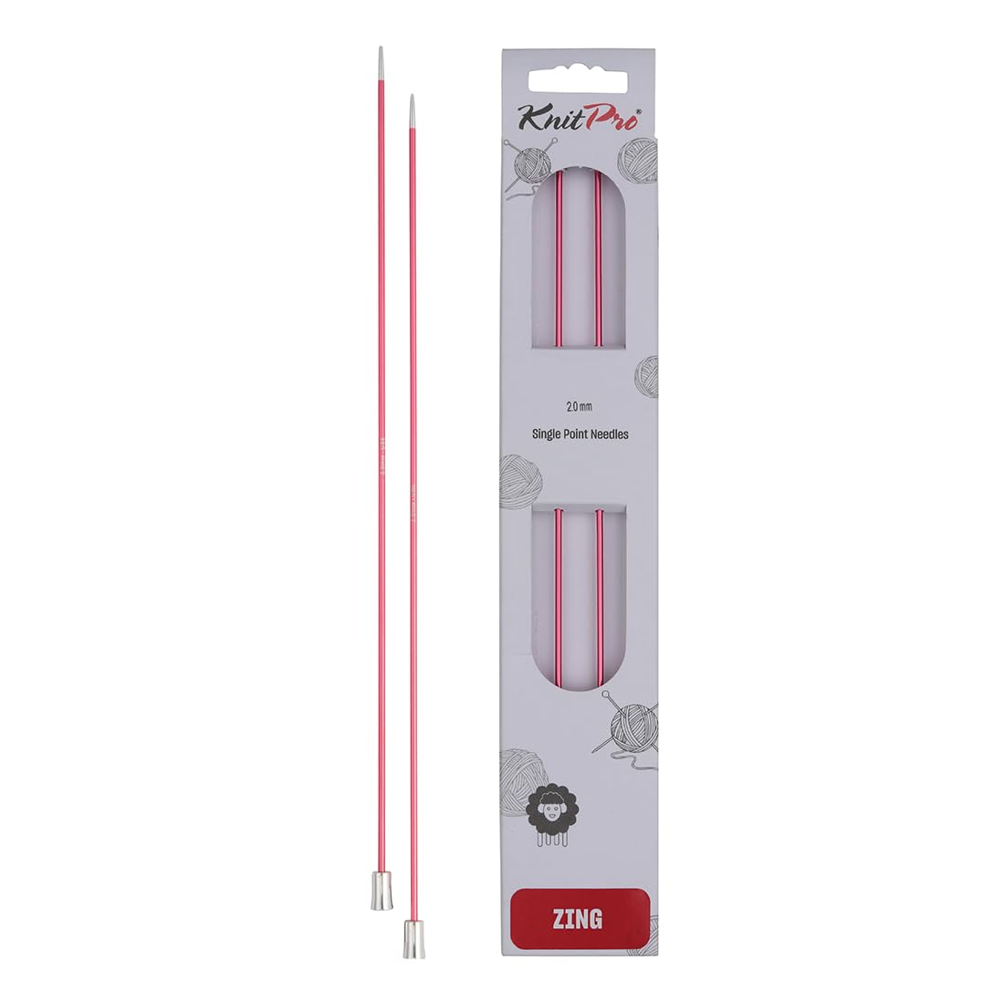 KnitPro Zing Single Pointed Needles 14" (35cm) | 2.00mm