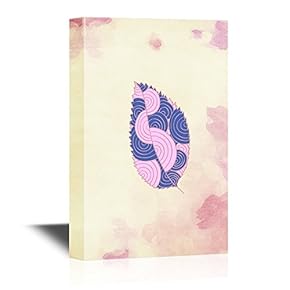 Leaf and Floral Canvas Wall Art - Abstract Leaf on Watercolor Style Background - Gallery Wrap Modern Home Art | Ready to Hang - 12x18 inches