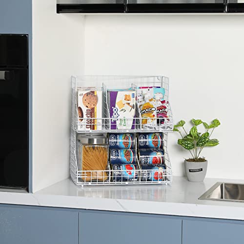 Xcosrack Stackable Wire Baskets for Pantry Storage and Organization,Food Packet Organizer with