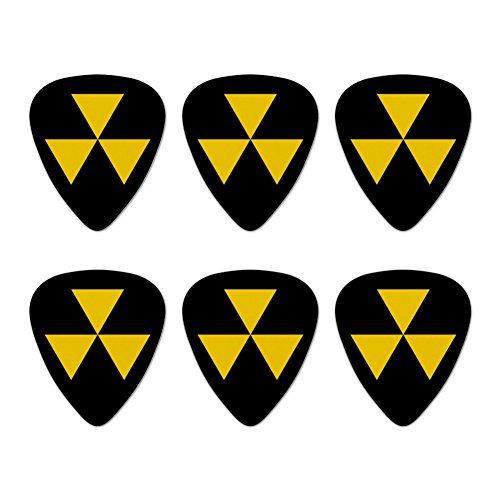 Fallout Shelter Civil Defense Symbol Radioactive Radiation Safe Zone Novelty Guitar Picks Medium Gauge - Set of 6