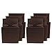 Sorbus Foldable Storage Cubes - 6 Fabric Baskets for Organizing Pantry, Closet, Shelf, Nursery, Playroom, Toy Box, Cubby -11 Inch Dual Handle Collapsible Closet Organizers and Storage Bins (Chocolate)