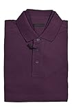 Z ZEGNA Men's Purple Pique Inner Collar 100% Cotton Short Sleeve Polo T-shirt (XL)