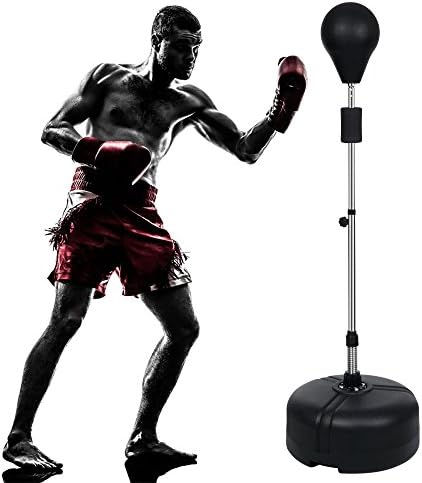 Flagup Free Standing Punching Bag Speed Ball Reflex Boxing Punching Bag Stress Release Fitness Trainer for Exercise, Height Adjustable