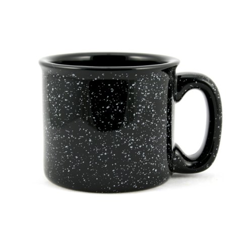 Marble Creek Ceramic Campfire Mug, 15oz - Set of 4 (Black)
