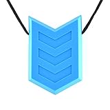 Quell-O Hero Crest Sensory Chewable Necklace - Tough Chewelry for Mild Chewers (Blue)
