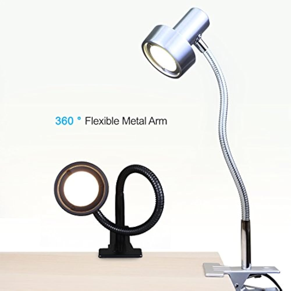 O&rsquoBright LED Clip On Light Bed Headboard/Desk, Dimmable Lamp Metal