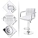 Homall Modern PU Leather Swivel Adjustable Barstools,Synthetic Leather Hydraulic Counter Stools Square Height Bar Stool with Arms Set of 2 (White)