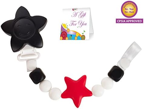 Silicone pacifier clip teething beads holder binky