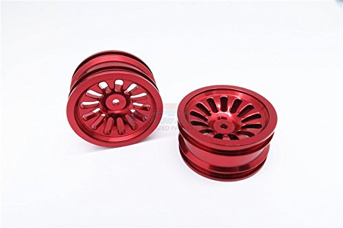 Vaterra K5 Blazer Ascender Upgrade Parts Aluminum Front/Rear 13 Poles Rims - 1Pr Red