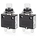 Thermal Circuit Breaker, DIYhz 10 Amp Push Button Manual Reset Circuit Breaker 32V DC 125/250VAC 50/60Hz with Quick Connect Terminals and Waterproof Button Transparent Cap 2Pcs