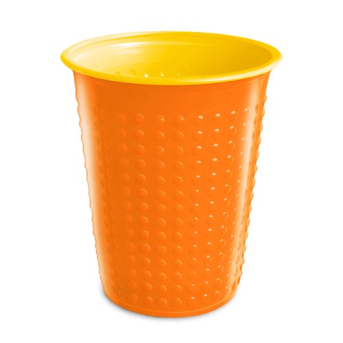 Bicolor Cups Orange/Yellow 7oz / 210ml Sleeve of 40 21cl Disposable