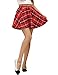 Gihuo Women's Plaid Skirt School Uniform Pleated Mini Tartan Skirt