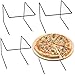 MyGift Black Metal Pizza Table Stands, Tabletop Pizza Pan Riser Food Platter Tray and Display Rack, Set of 4