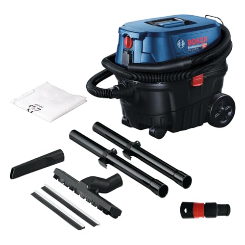 Bosch Professional Nass-/Trockensauger Gas 12-25 PL (1.250-W-Motor, Luftstrom von 65 l/s, Saugdruck 200 mbar, inkl. HEPA-Filter, Fugendüse)