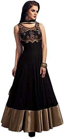 Net Party Wear Anarkali Suit in Black Colour