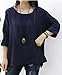 Soojun Women's Casual Loose Long Sleeve Round Collar Cotton Linen Shirt Blouse Tops (Size S to XL)