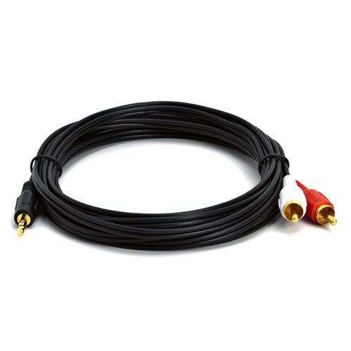 3.5mm Stereo Male to 2 RCA Male Cable 10 ft.
