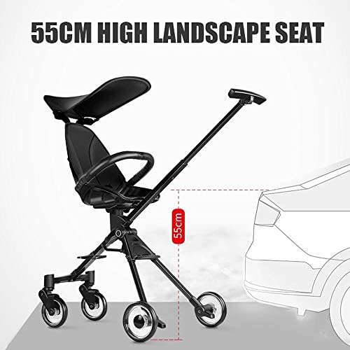 産業 研究開発用品 ビューティー 家電 カメラ軽量ベビーカー コンパクトな折りたたみベビーカー 簡単に輸送と保管のための4スイベルホイール サンシェード 片手折り畳み式のベビーバギー旅行 ブラック 6 36ヶ月間 B08bg14wrd