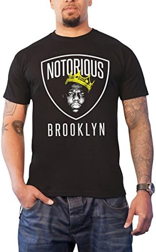 Biggie Small T Shirt Notorious B.I.G Brooklyn Crown Logo Official Mens Black