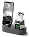elago 3 in 1 Charging Station Compatible with Apple Watch Series 11/10/9/8/7/6/5/4/3/2/1/SE3/SE2/SE1, Apple AirPods Pro 2/1, AirPods 3/2/1 and All iPhone Models [Original Cables Required]