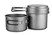 Wild Peak Titanium Lightweight 3-Piece (1.2L, 800ml, 400ml) Pot and Pan Camping Hiking Mess Kit Cookware Set