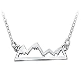 SENFAI Fashion Dainty Gold Silver Mountain Top Charm Necklace (silver)