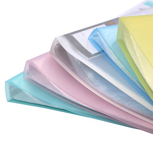 M-Aimee 40-Pocket Protector Presentation Book A4 Size 80-Page Capacity Available for Report Sheets, Artworks, Music Sheets, Clippings (Pink)