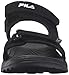 Fila Men's Transition Athletic Sandal, Black/Metallic Silver, 10 M US