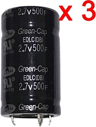 3 Pcs Farad Capacitor 2.7V 500F 35x60mm Super Capacitor 2.7V500F Black