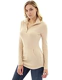 PattyBoutik Women's Zip Pocket Tunic (Beige S)