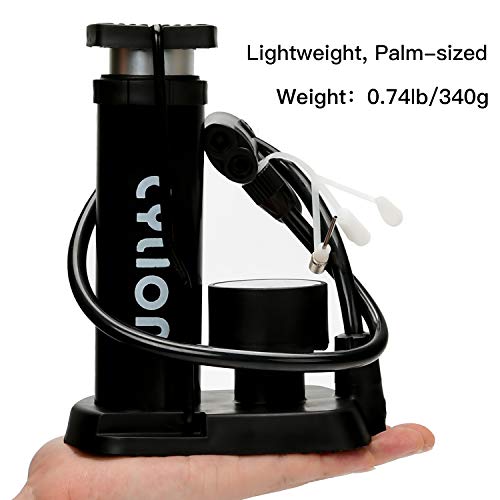 TANDD Bike Pump, Mini Bike Floor Pump, Bike Frame-Mounted Pump, Portable Foot Activated Bicycle Tyre Pump with Pressure Gauge for Bikes/Motorcycle and Other Inflatables