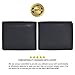 Leatherboss Leather Boys Slim Compact Flap Id Coin Pocket Bifold Wallet with debit credit card holder, Black
